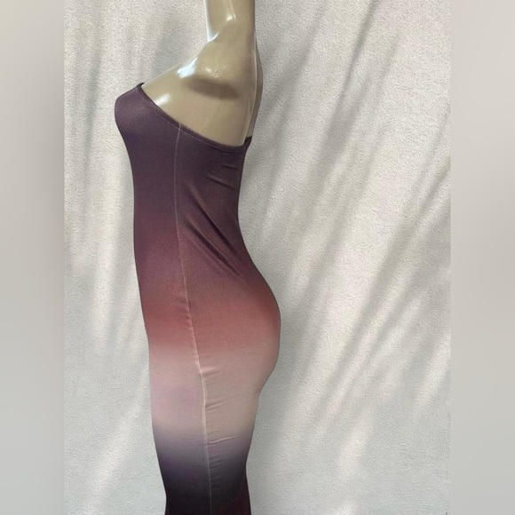 Brown Ombre Strapless Maxi Dress | Bodycon Size M - Picture 4 of 5